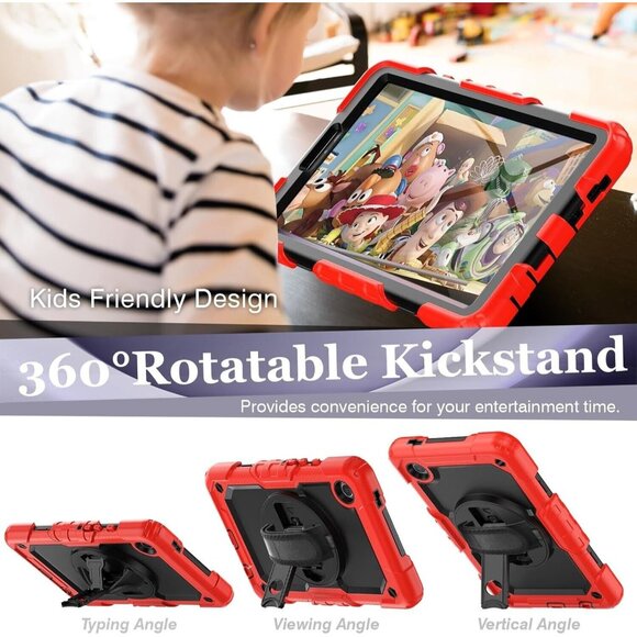 Samsung Galaxy Tab A9 Case Rotating Stand Shoulder Strap & Screen Protector 8.7" - Picture 6 of 6